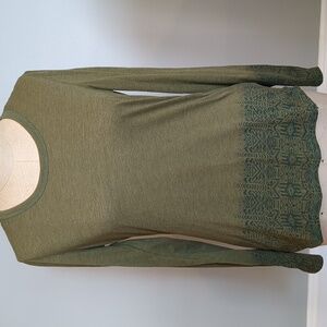 Marmot Scoop Neck Long sleeve tee olive & turquoise Size medium